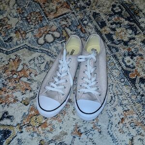 Converse Womens Tan With Bling. NWT White Laces.